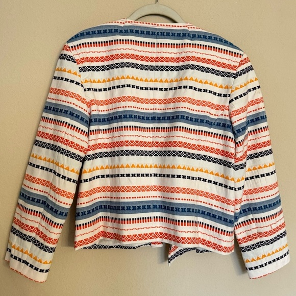 Trina Turk Jacket Blazer Size 8 Beatrix Tribal Embroidered Colorful Zip Up - Picture 2 of 16